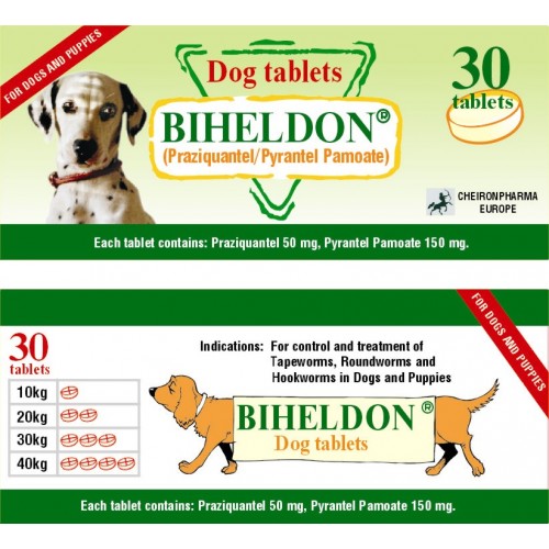 Biheldon Dog and Cat Dewormer (Drontal analogue) - Small 1 Pill