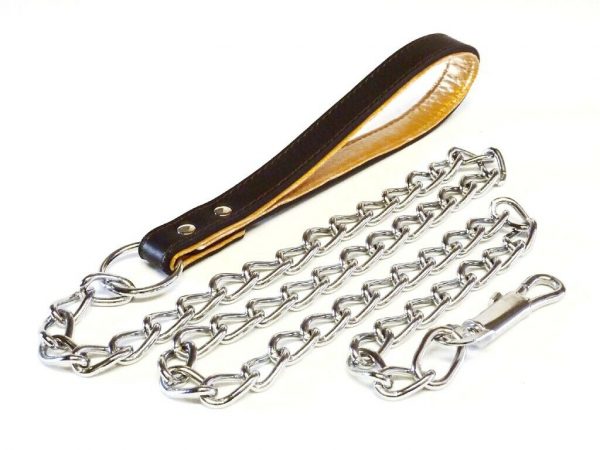 Leather handle Leash 120cm Heavy Duty Strong Dog Chain